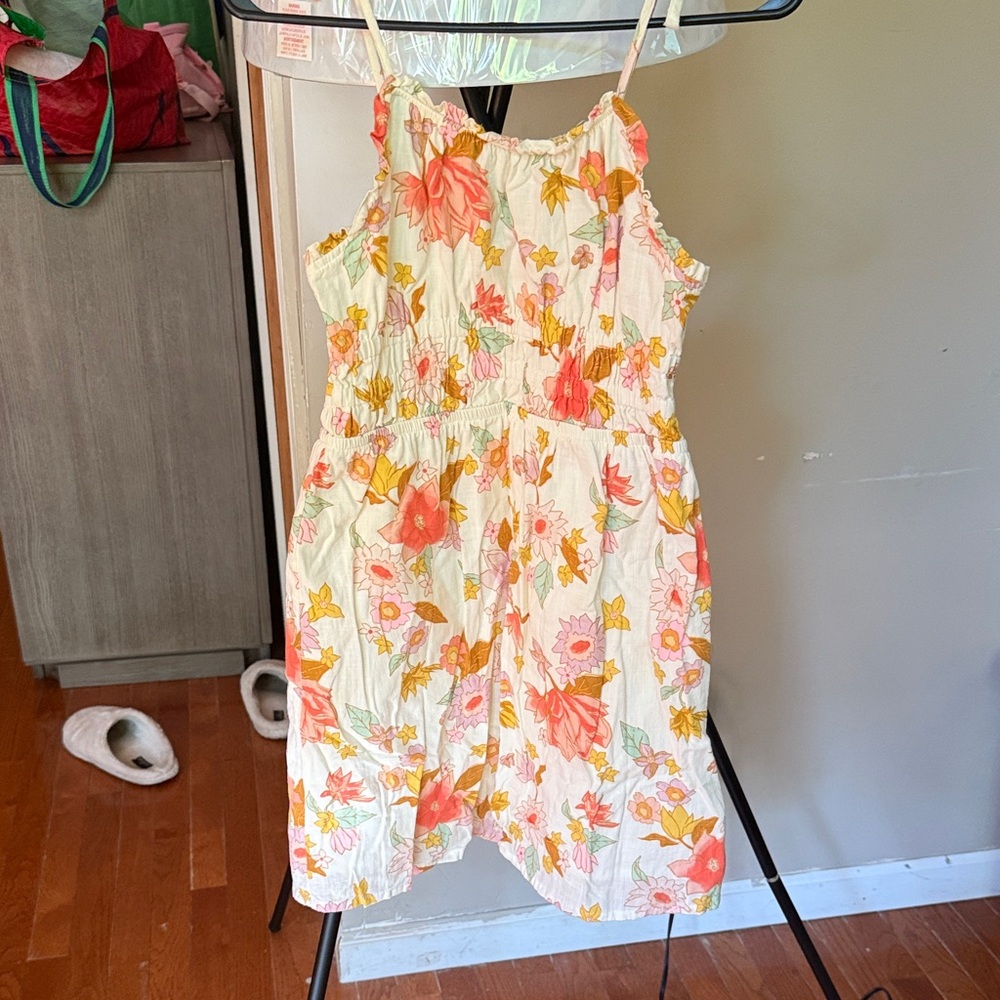 Floral Kids Dress - White and Pink